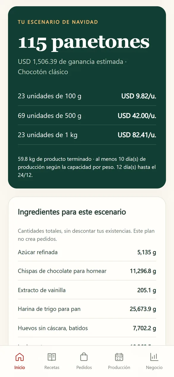 Pantalla de la aplicación: Mi meta de Navidad
